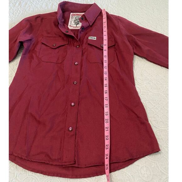 Dixxon Bordeaux Flannel Women’s Size Small Pearl Snap Barncore Biker punk fall - Picture 5 of 10